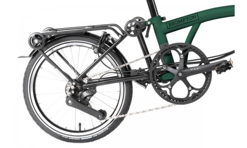 Brompton C Line electric Urban High+RACK+SPT, Racinggreen/Black